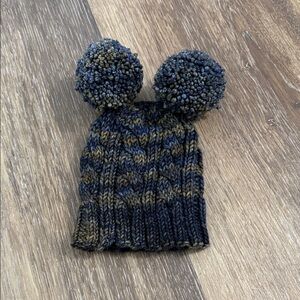 Baby Knit Beanie with Pom-Poms